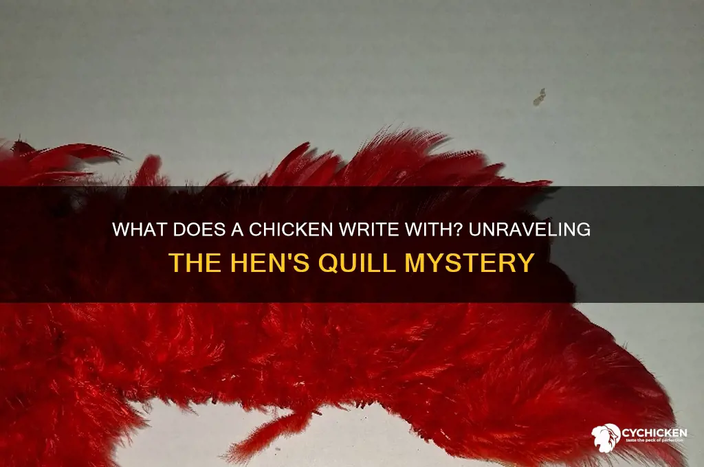 what does a chicken write with a hen