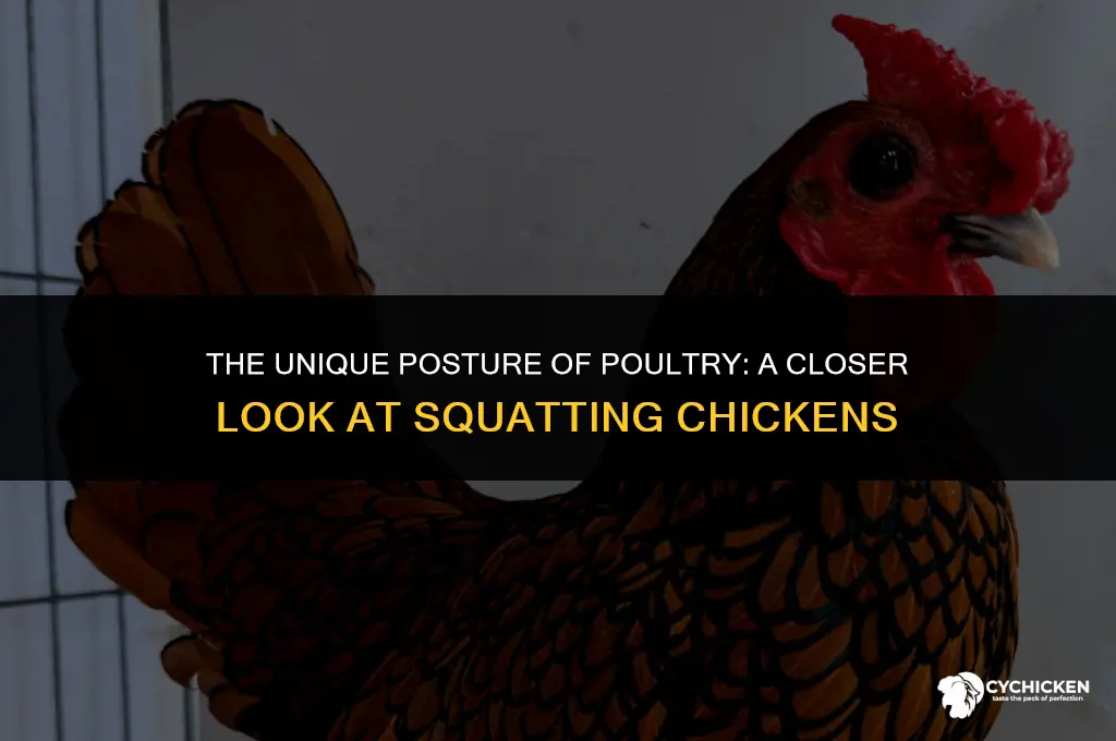 what does a squatting chicken look like