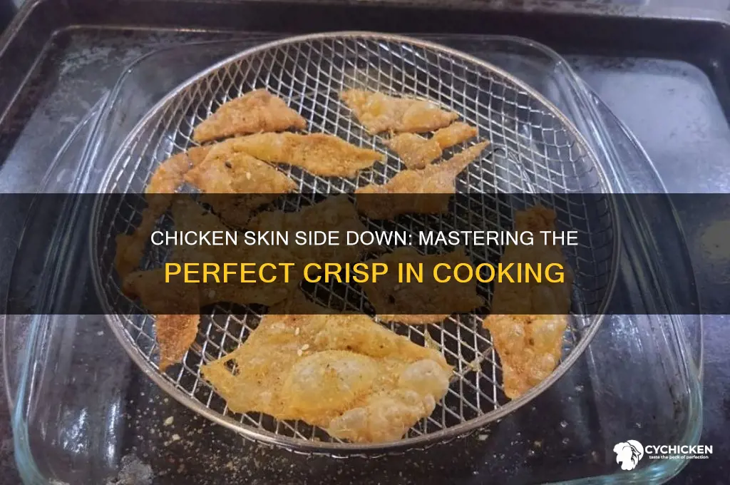what does chicken skin side down mean