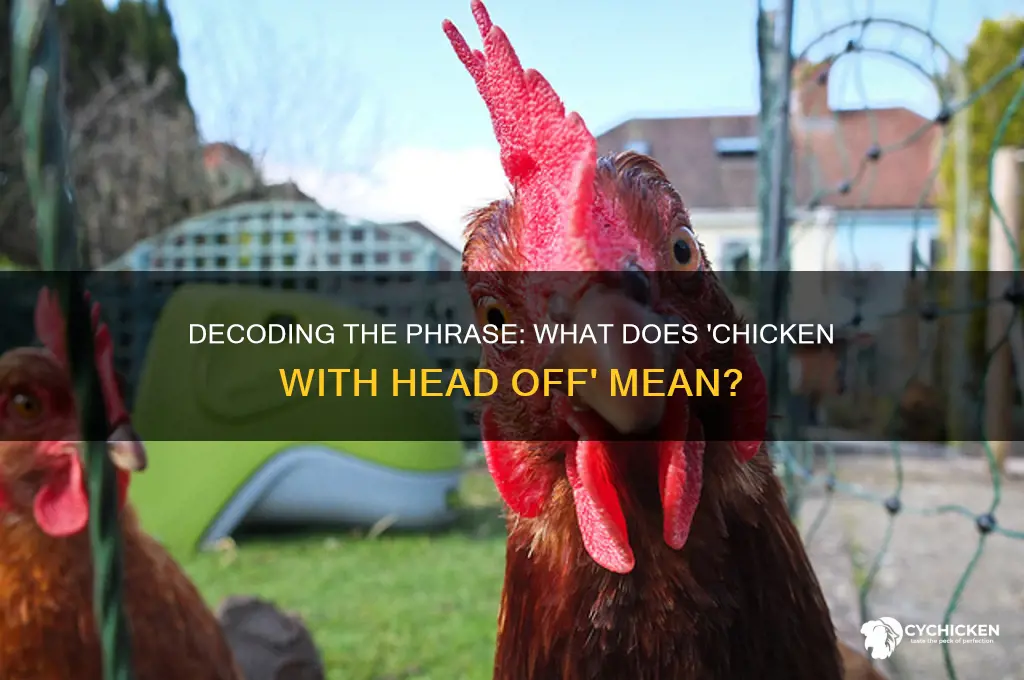 what does chicken with head off mean