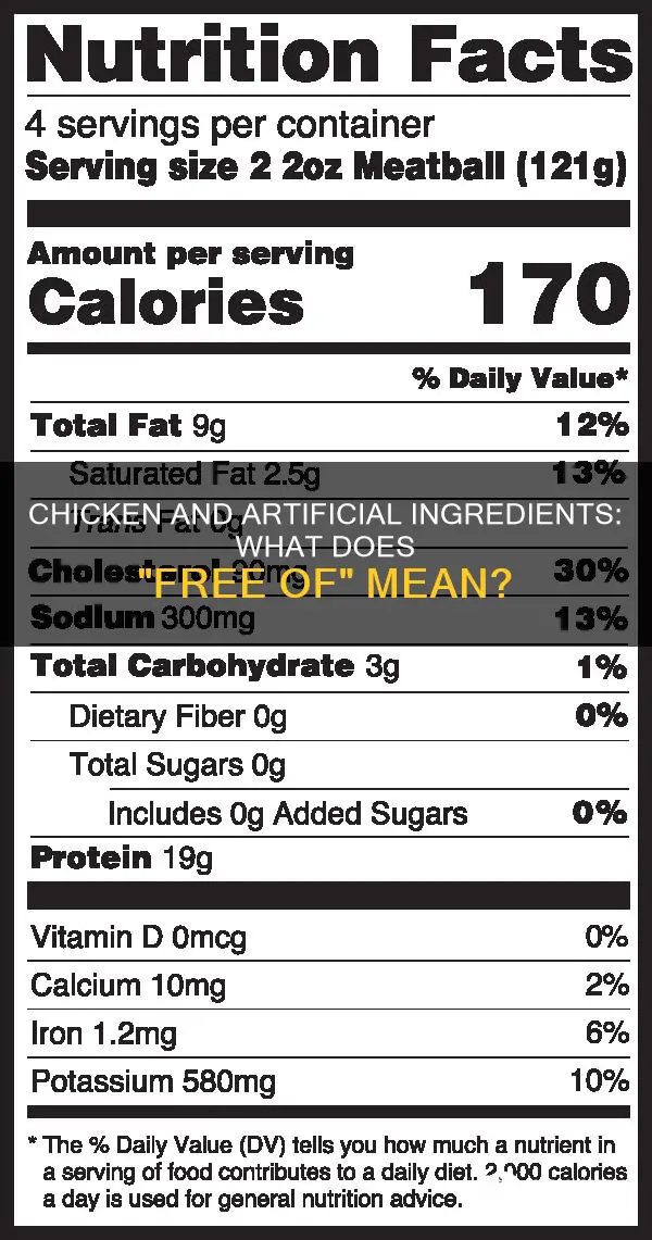 what does free of any artificial ingredients mean on chicken