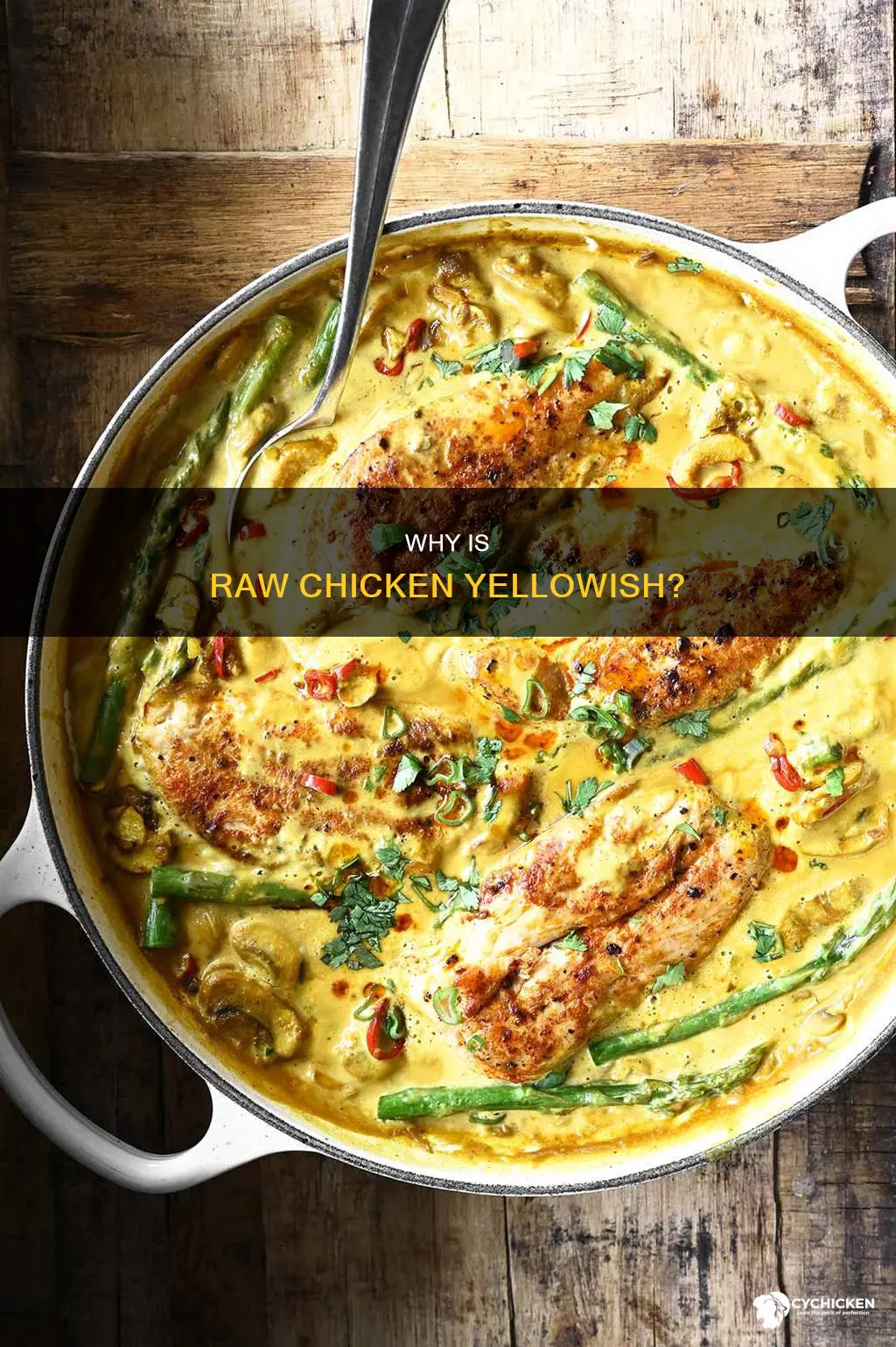 what does it mean when raw chicken is yellow