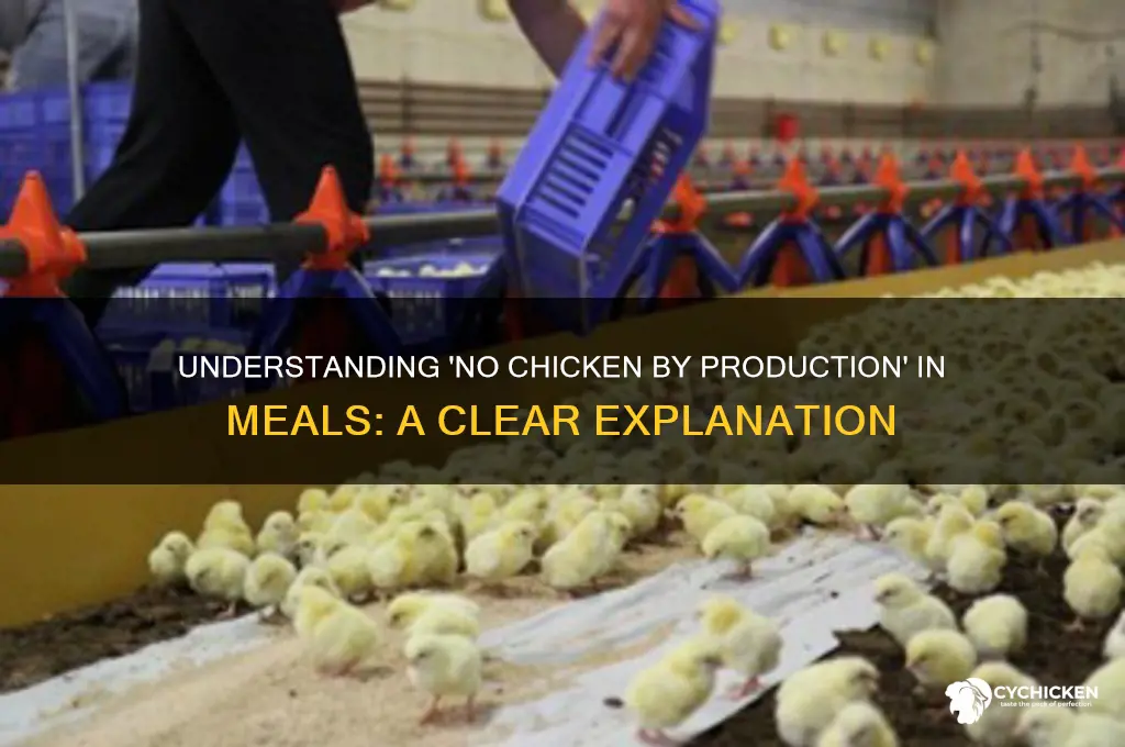 what does no chicken by production meal mean
