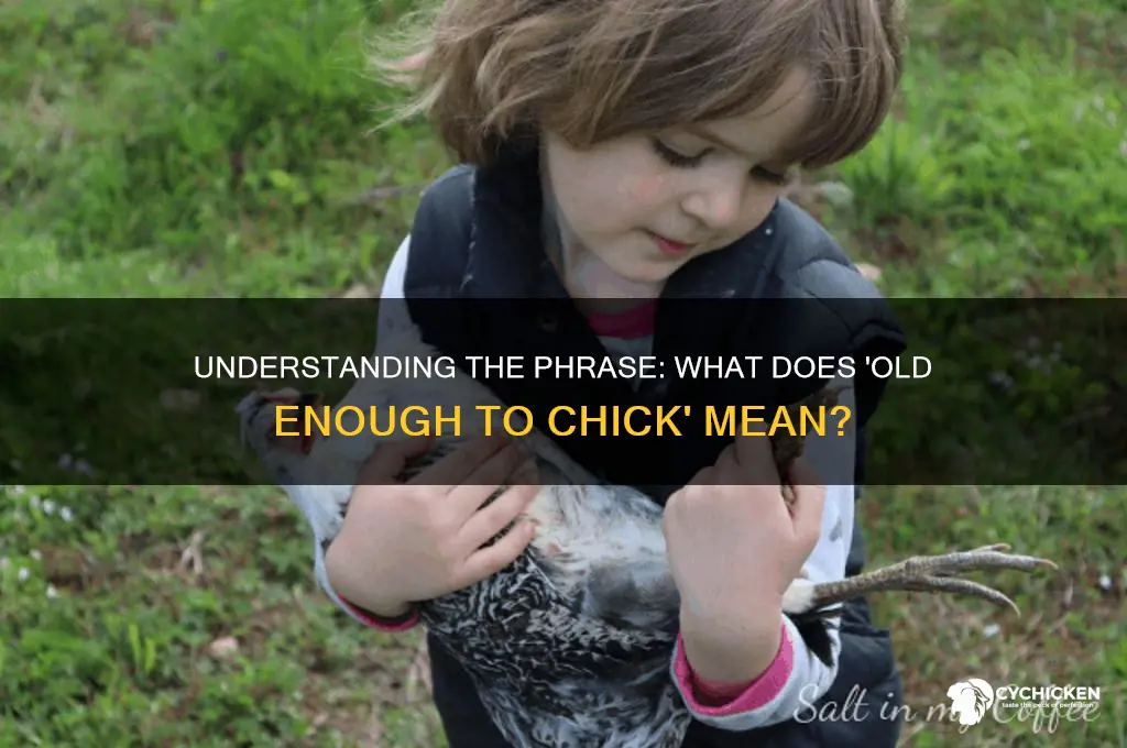 what does old enough to chick mean