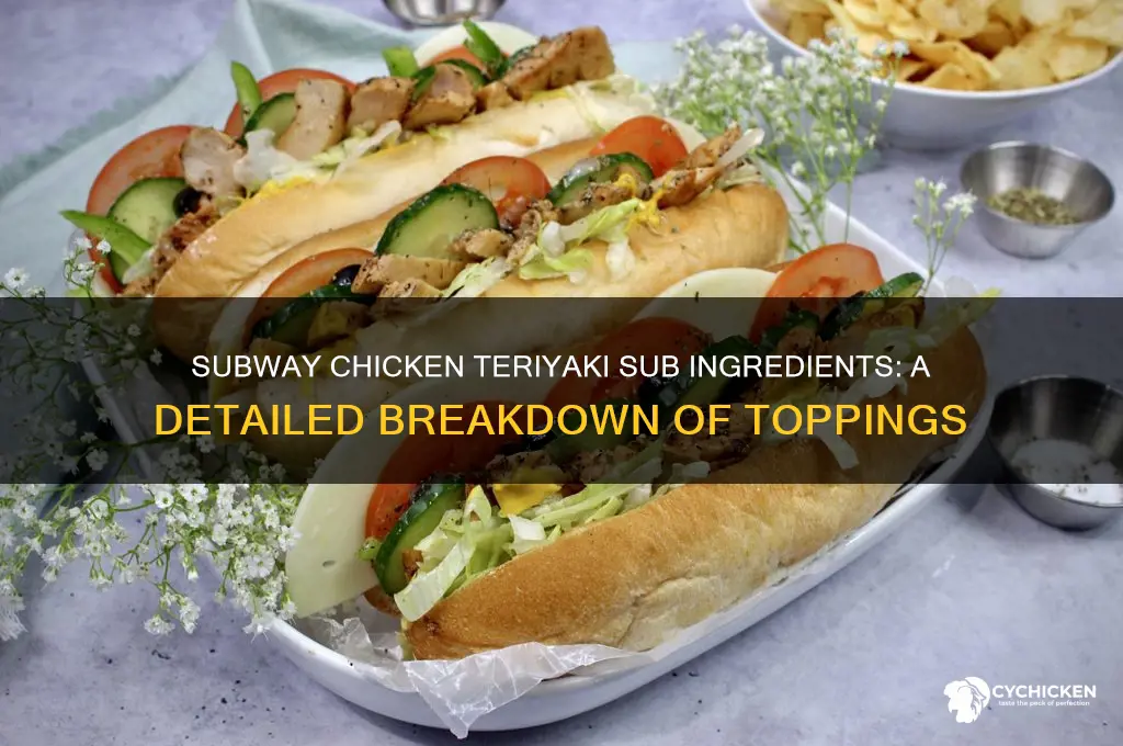 what does subway chicken teriyaki sub come with