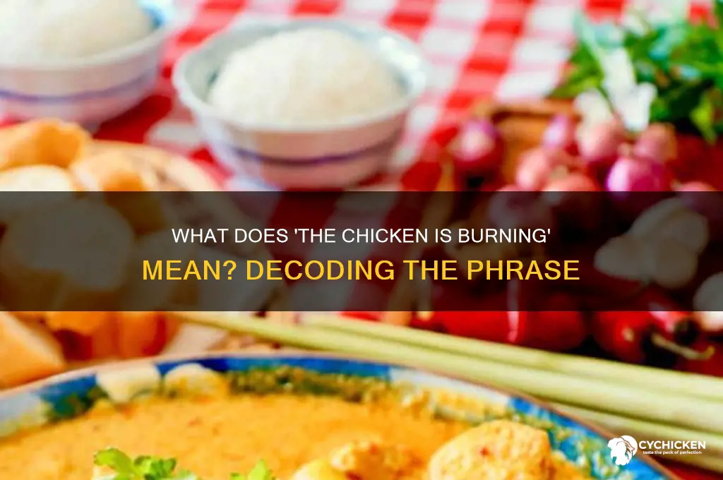 what does the chicken is burning mean