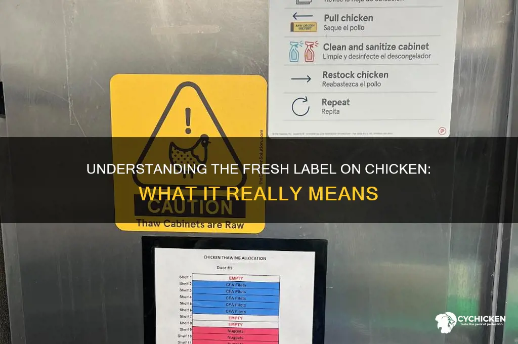 what does the fresh label on chicken mean