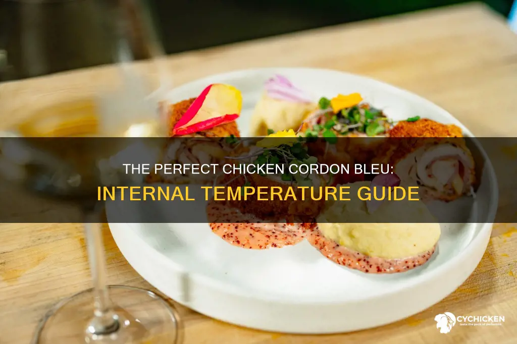 what does the internal temperature of chicken cordon bleu done
