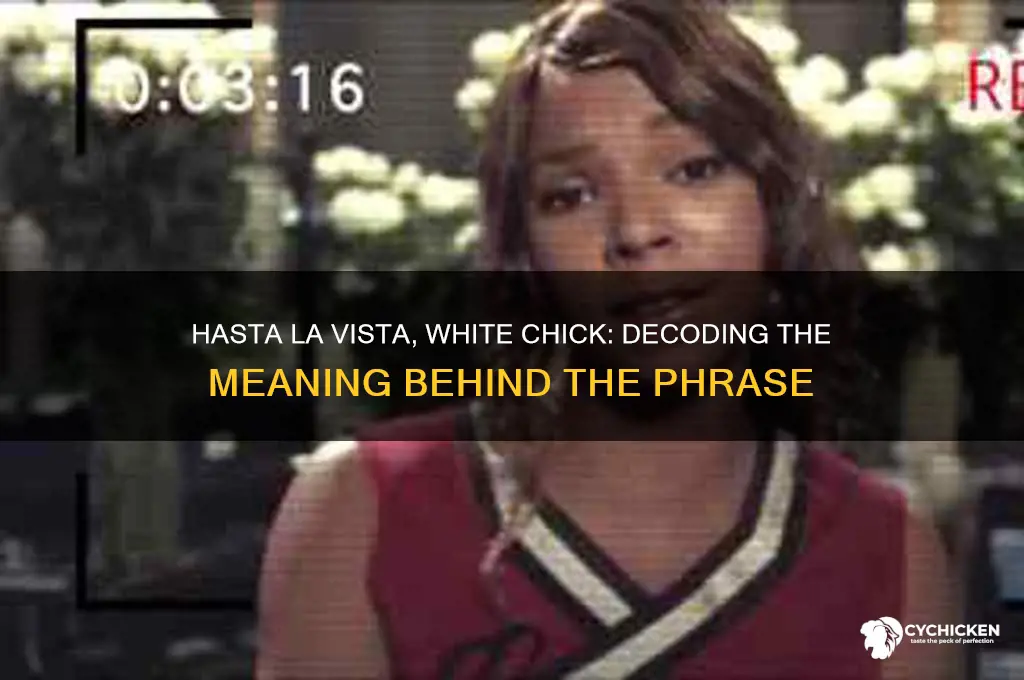what does the white chick hasta la vista