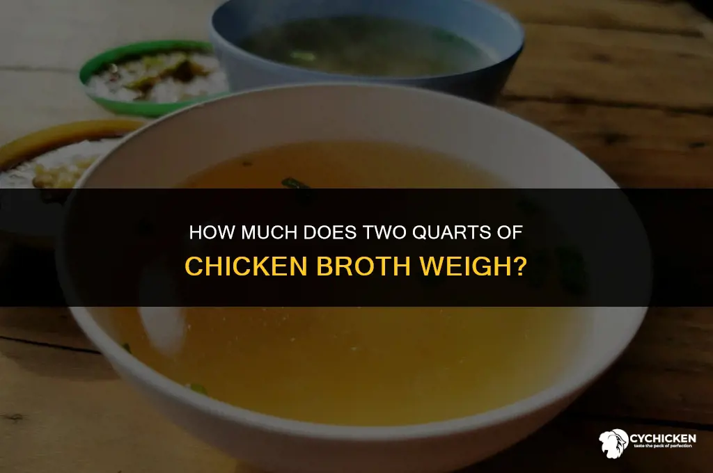 what does two quarts chicken broth weigh