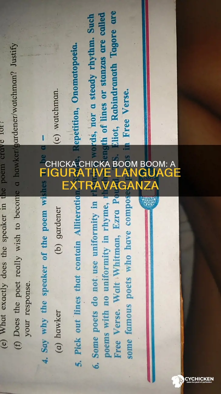 what figuarative language does chicka chick boom boom represent