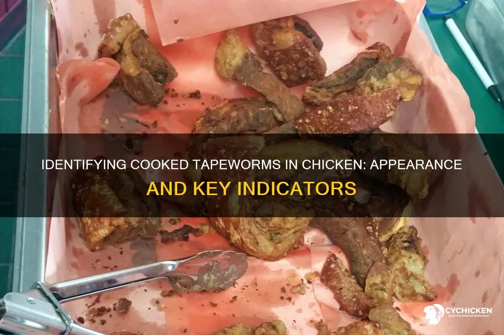 what foes acooked tapeworn in chicken look like