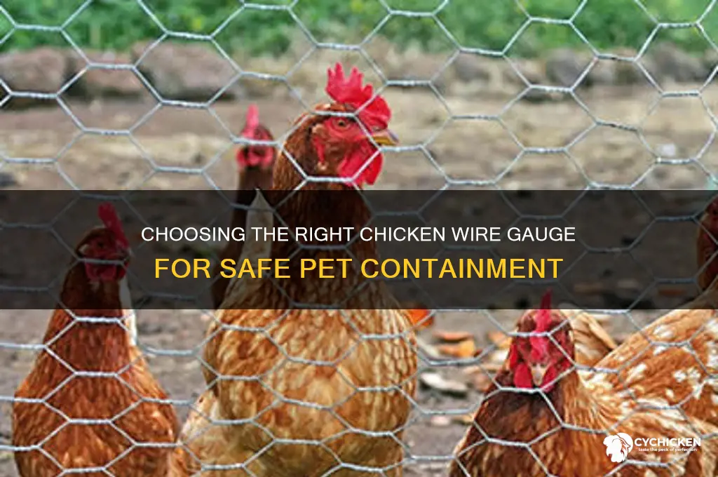 what gauge chicken wire for pet containmnet