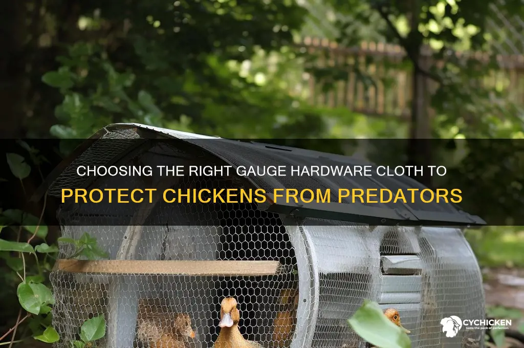 what gauge hardware cloth for chicken pen predators