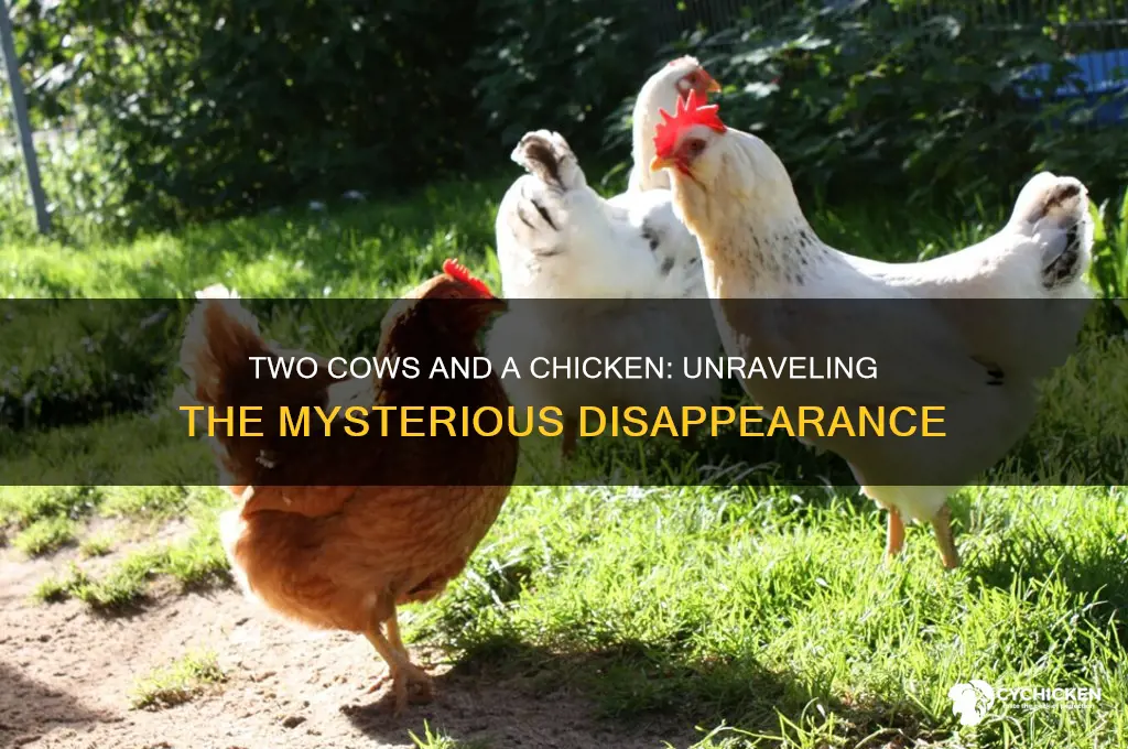 what happened to 2 cows and a chicken