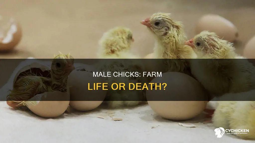 what happens to the male chicks born on a farm