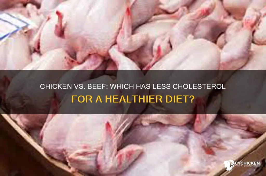 what has less cholesterol chicken or beef