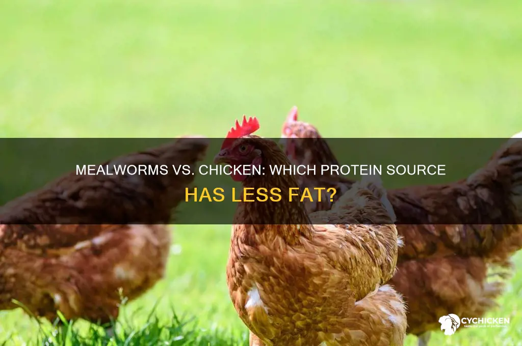 what has less fat mealworms or chicken