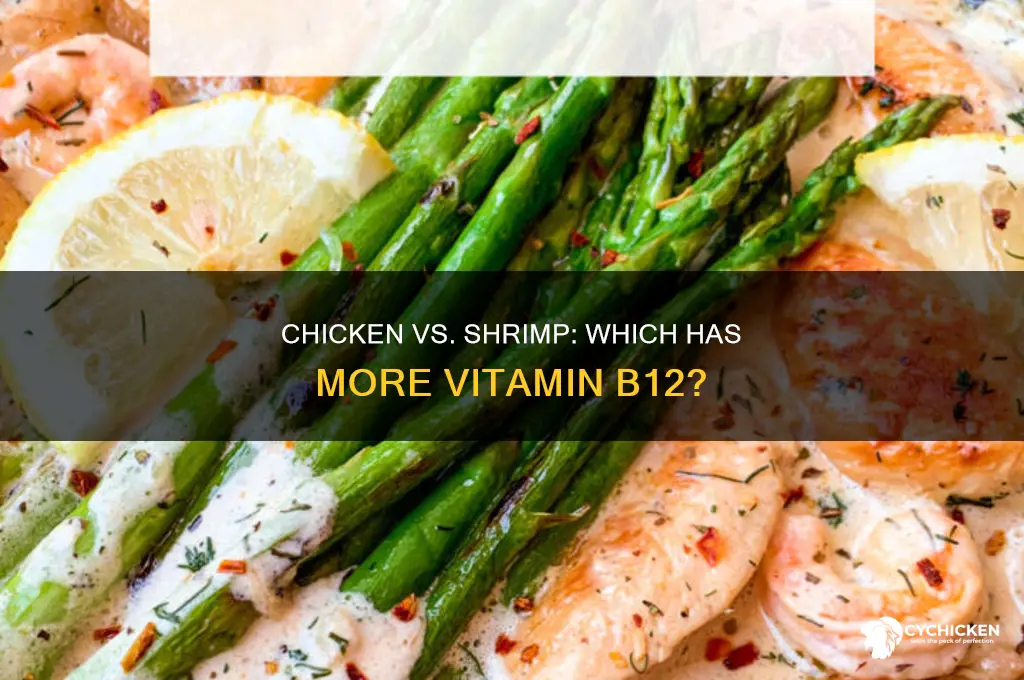 what has more b12 chicken or shrimp