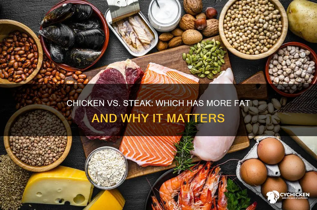 what has more fat chicken or steak