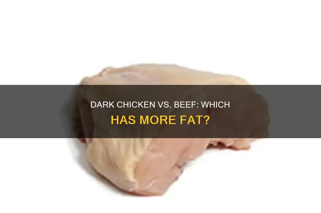 what has more fat dark chicken or beef