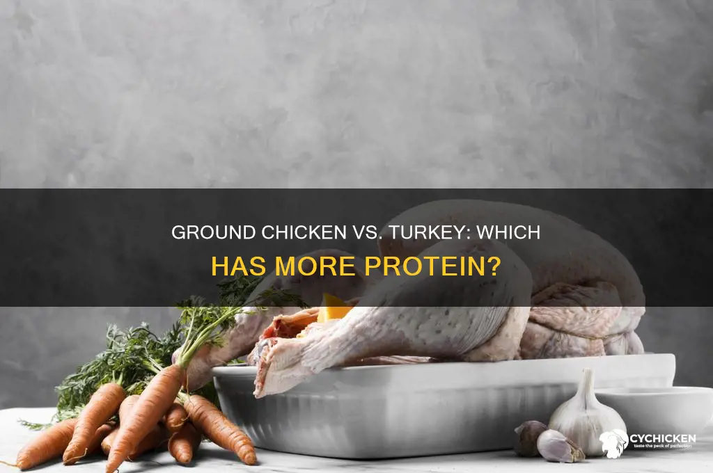 what has more protein ground chicken or turkey