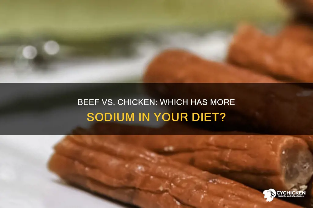 what has more sodium beef or chicken