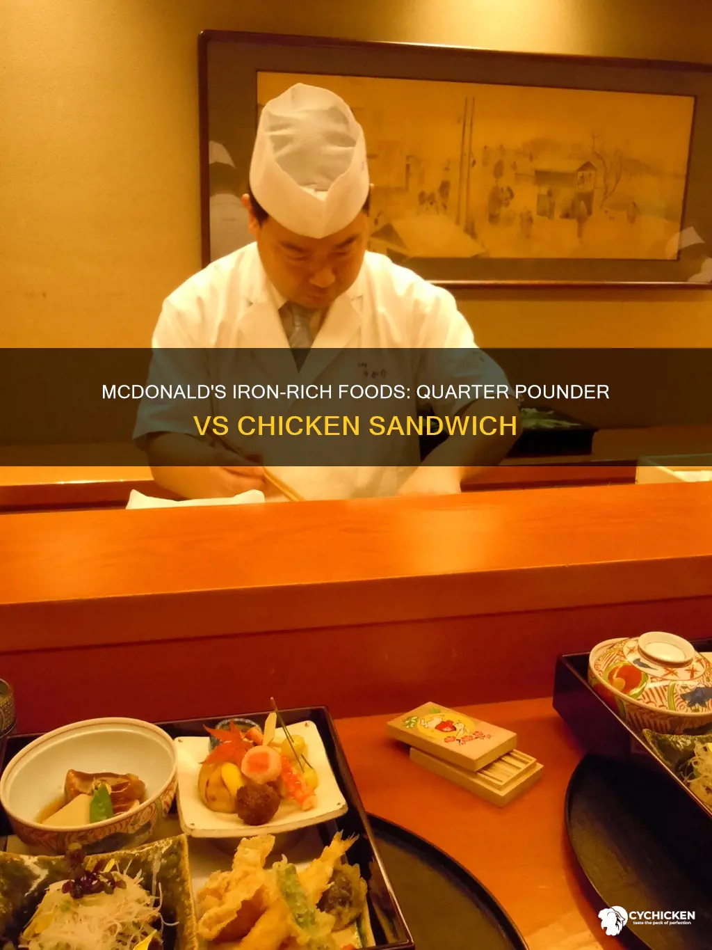 what has mote iron mcdonalds quartepounder or chicken dandwich
