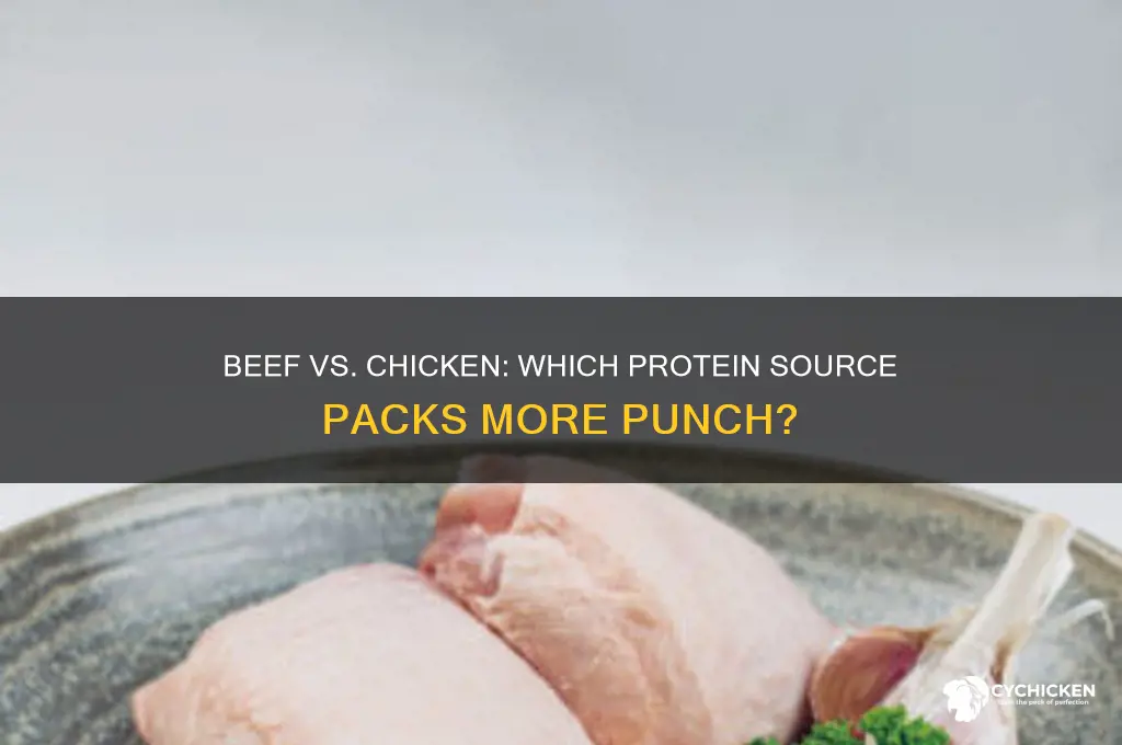 what has the most protein beef or chicken