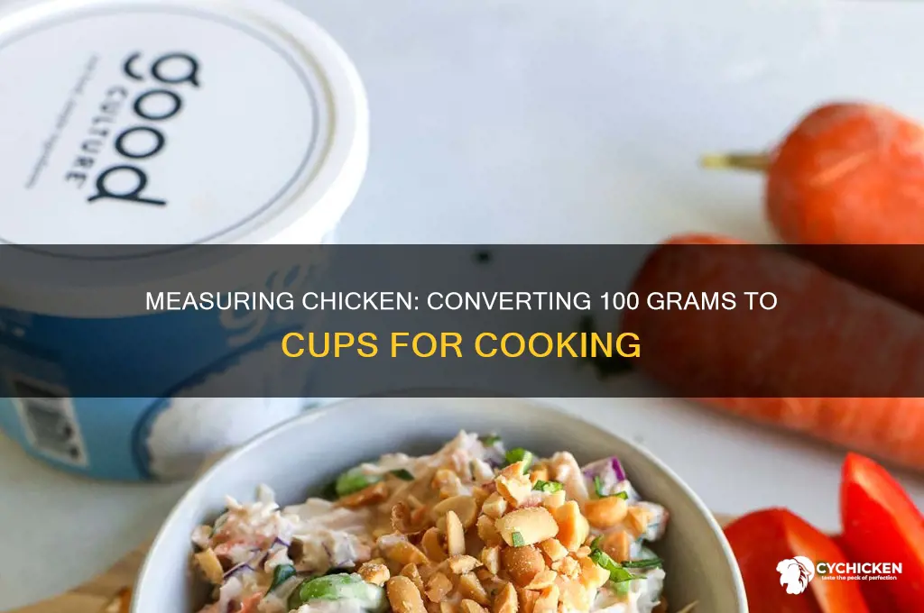 what is 100 grams of chicken in cups