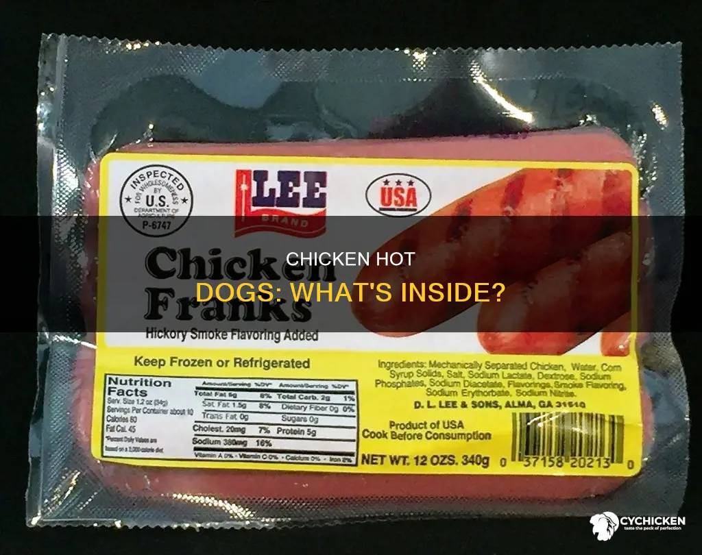 what is a chicken hot dog made up from