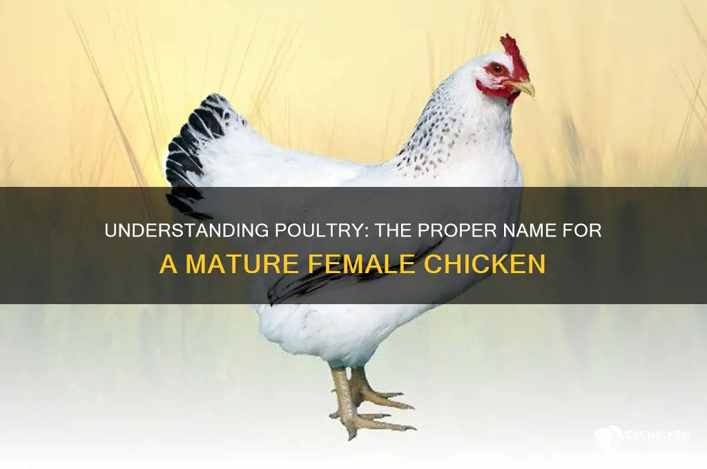what is a full grown female chicken called
