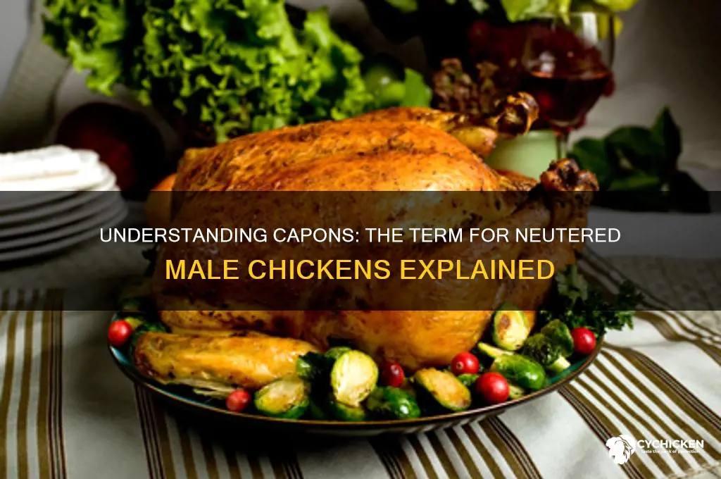 what is a nuetured male chicken called