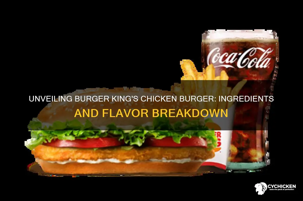 what is in a burger king chicken burger