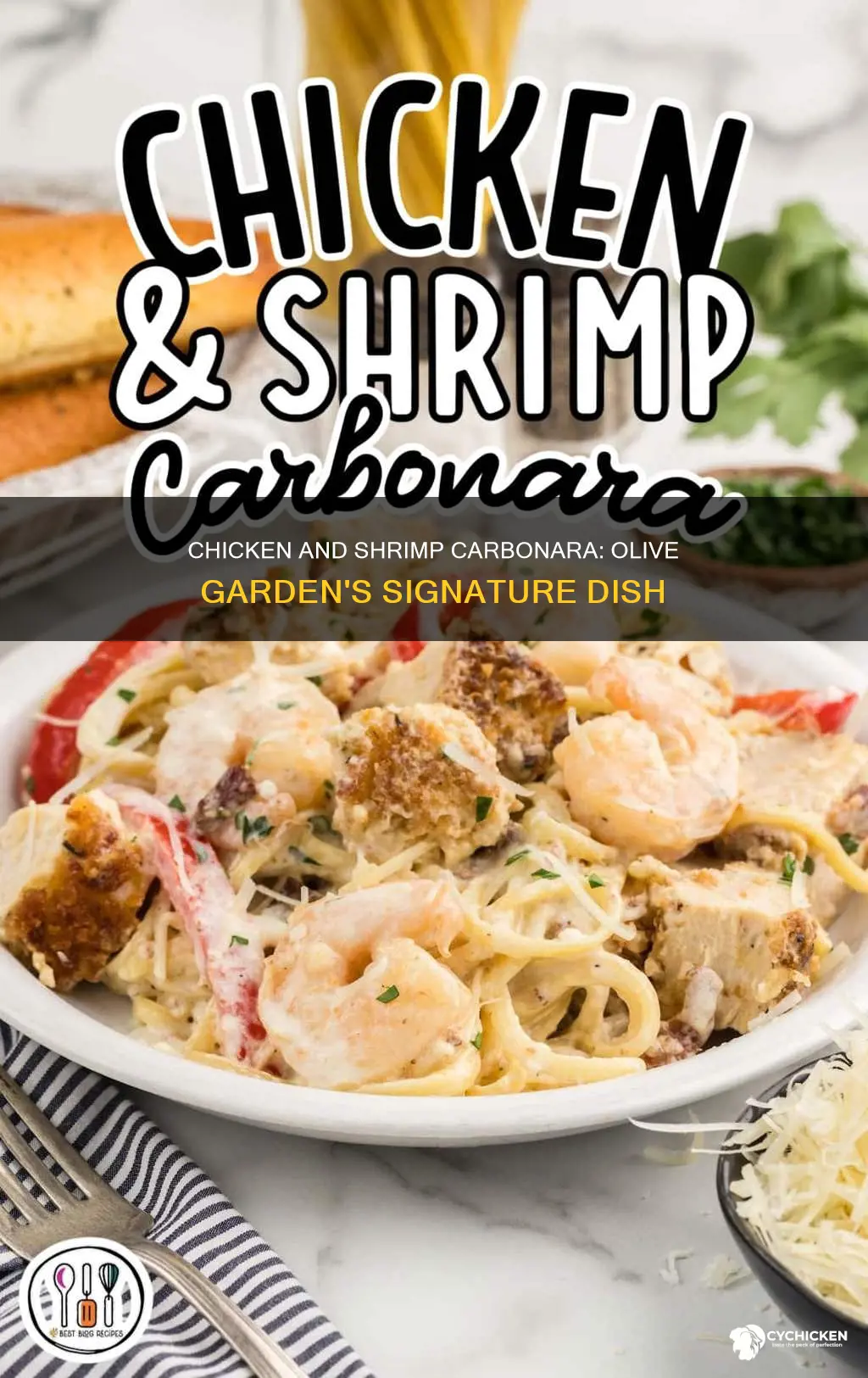 what is in olive garden chicken and shrimp carbonara