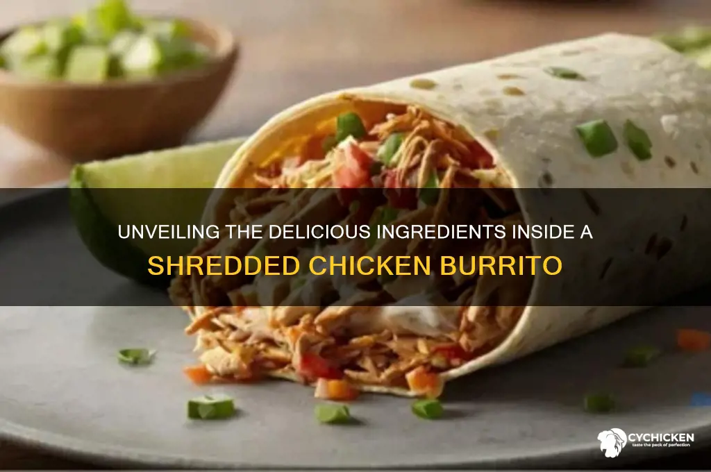 what is in the shredded chicken burrito