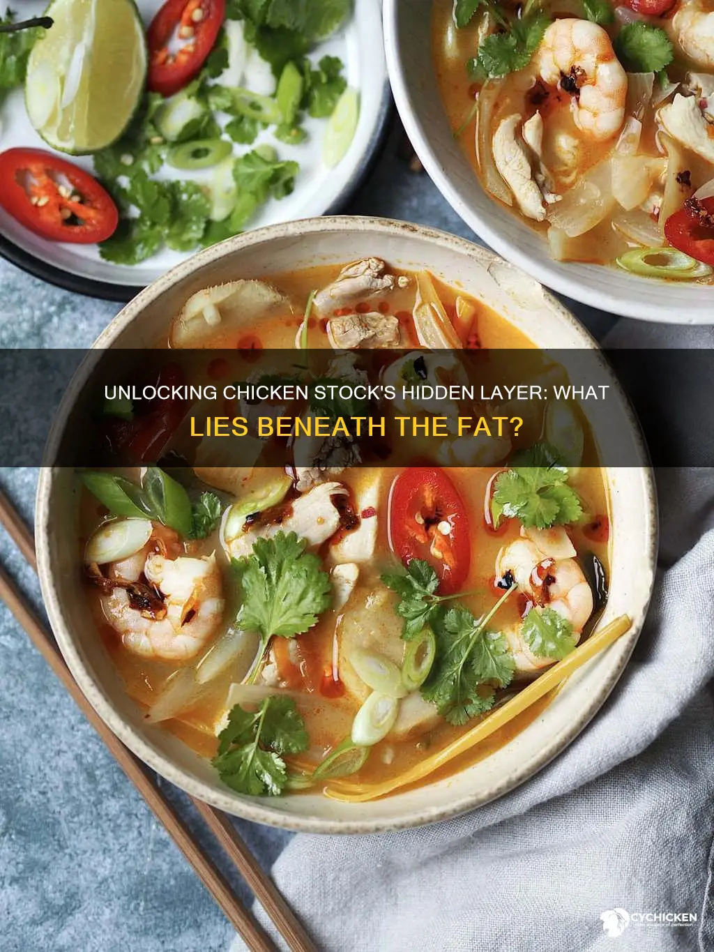 what is next layer under fat in chicken stock
