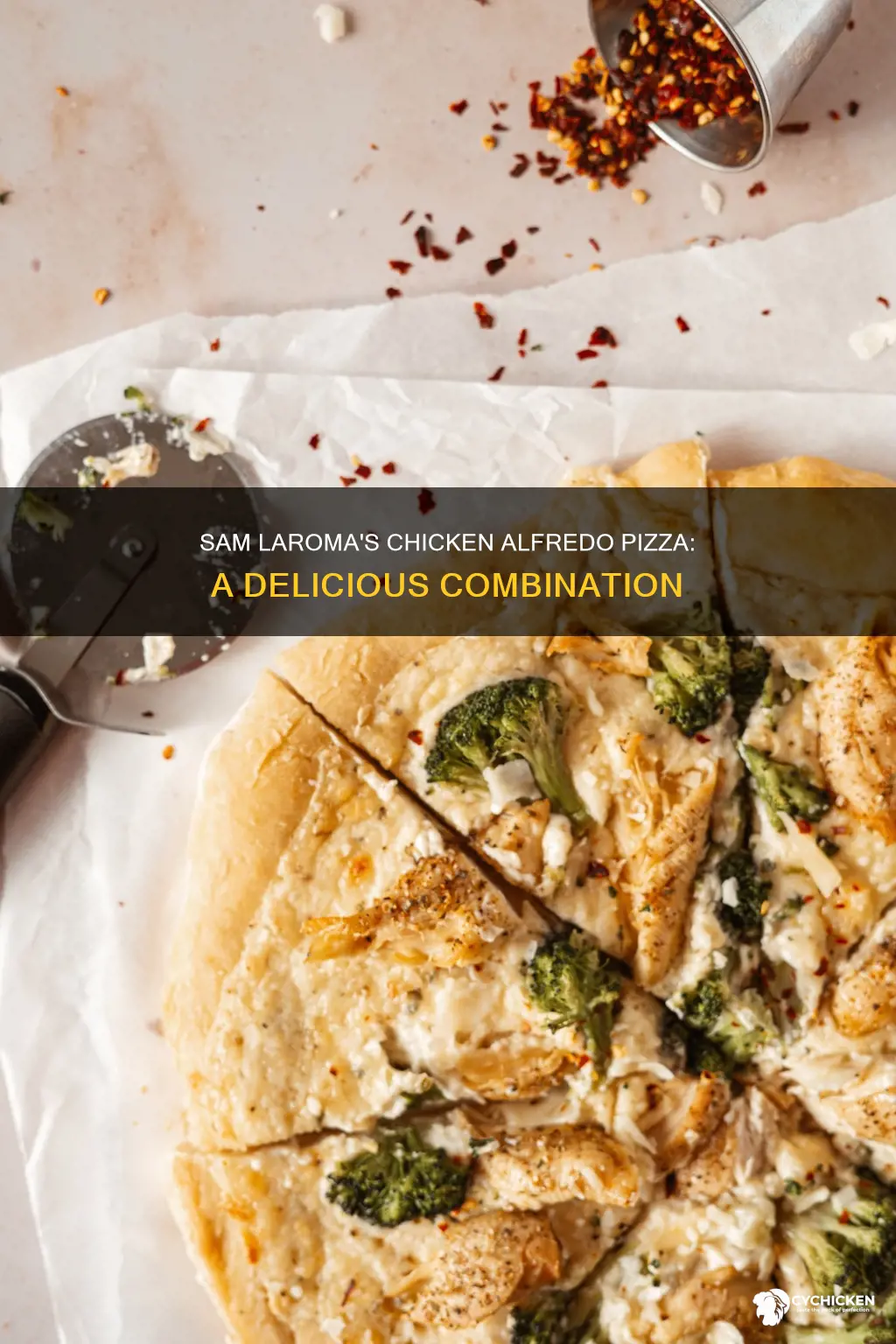 what is on a chicken alfredo pizza from sam laroma