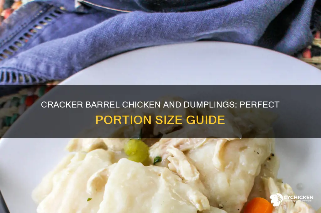 what is portionfor cracker barrel chicken and dumplings