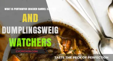 Chicken and Dumplings: Cracker Barrel Portion Weights
