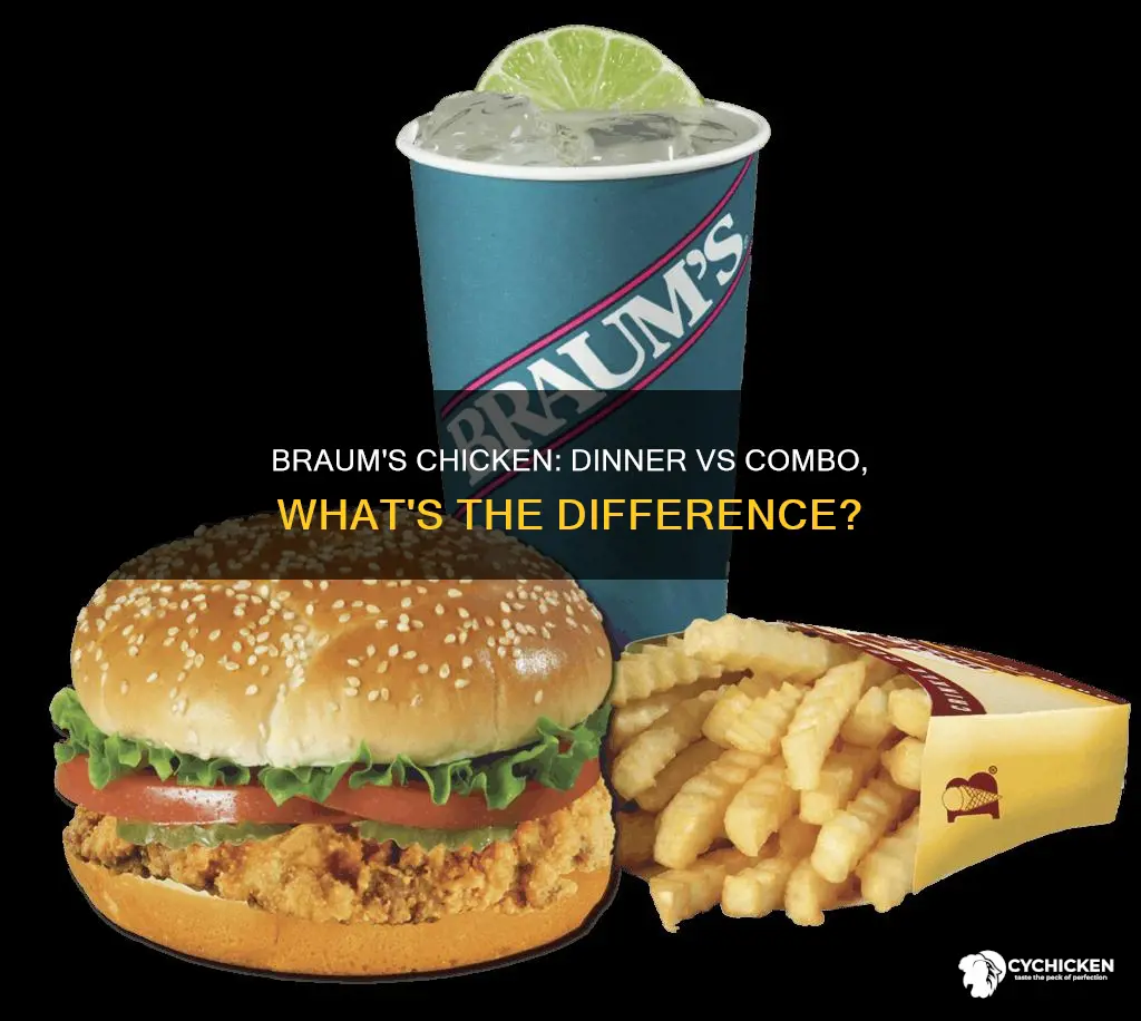 what is the difference between braums chicken dinner and combo