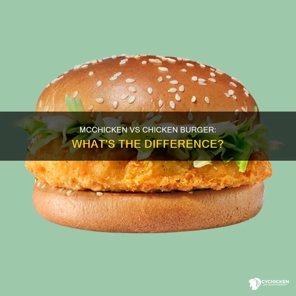 what is the difference between mcchicken and chicken burger