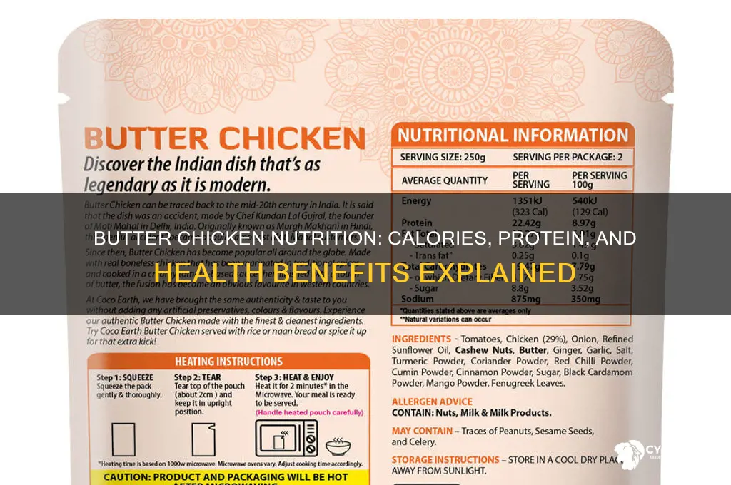 what is the nutricial value of butter chicken