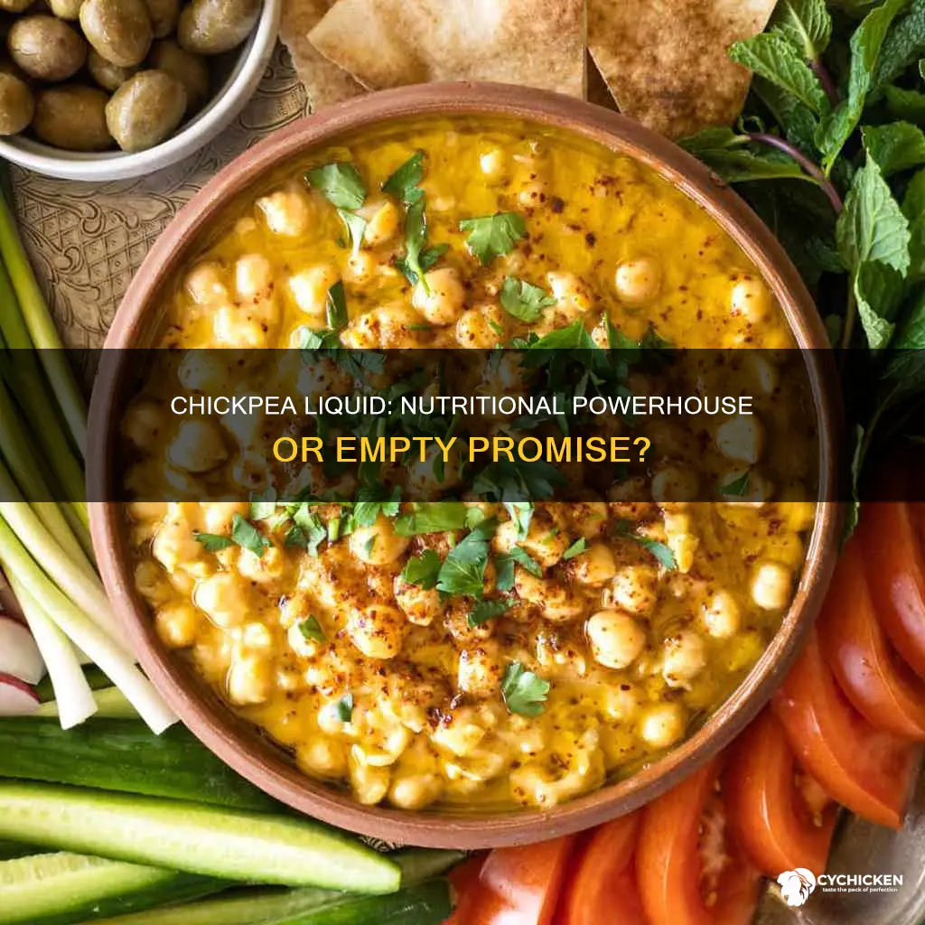 what is the nutriitional info for chick pea liquid