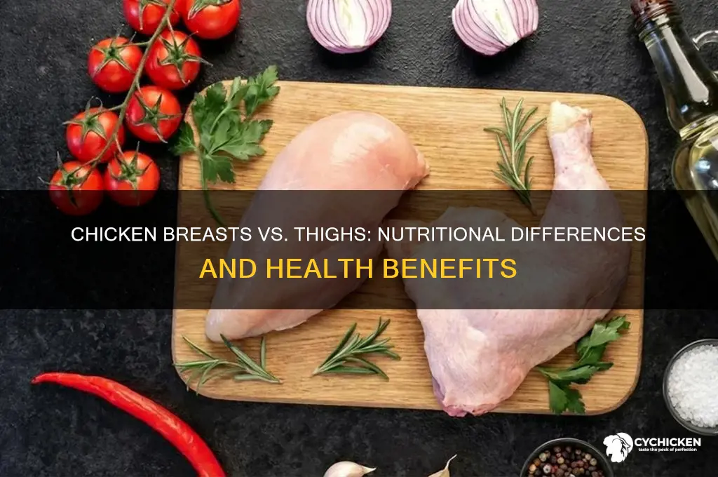 what is the nutritional difference between chicken breasts and thighs