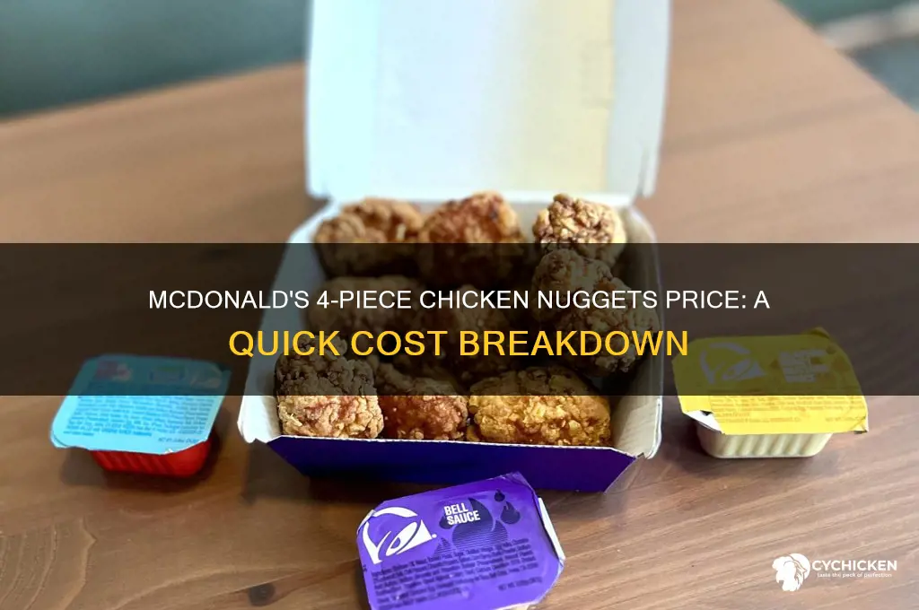 what is the price of mcdonalds 4 piece chicken nuggets
