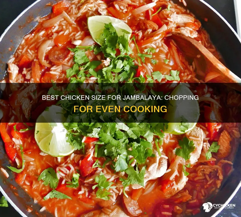 what is the right size to chop chicken for jambalaya