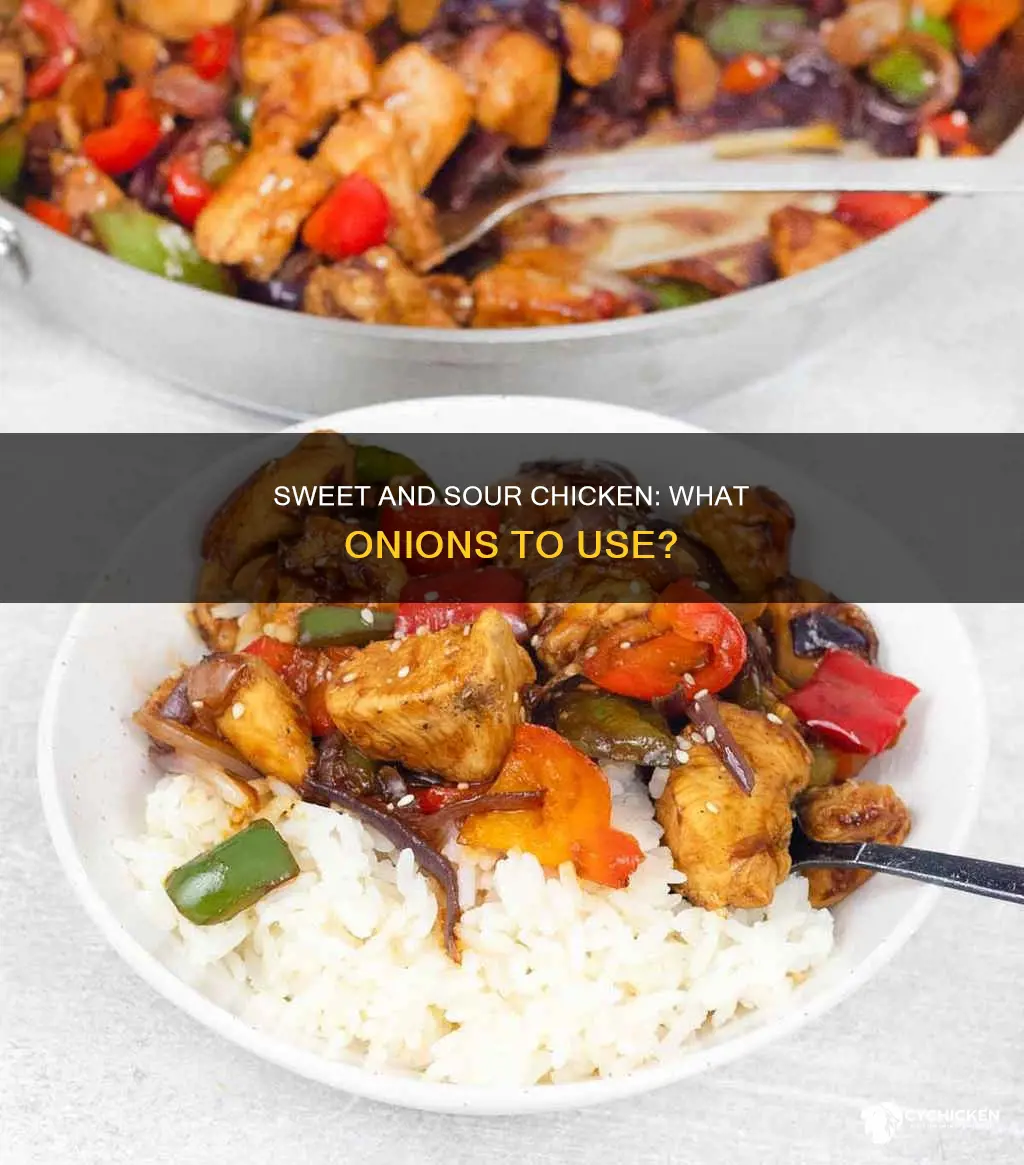 what kind of onions are in sweet and sour chicken