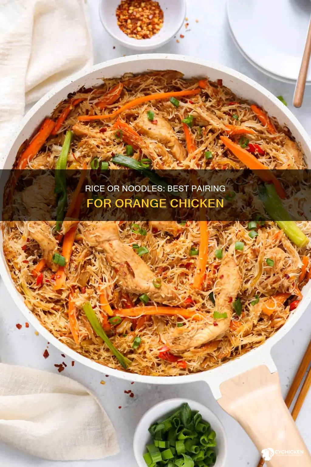 what kind of rice or noodle goes with orange chicken