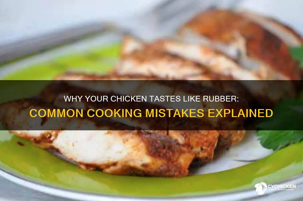 what makes chicken taste like rubber